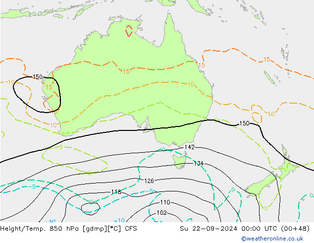 Height/Temp. 850 hPa CFS Ne 22.09.2024 00 UTC