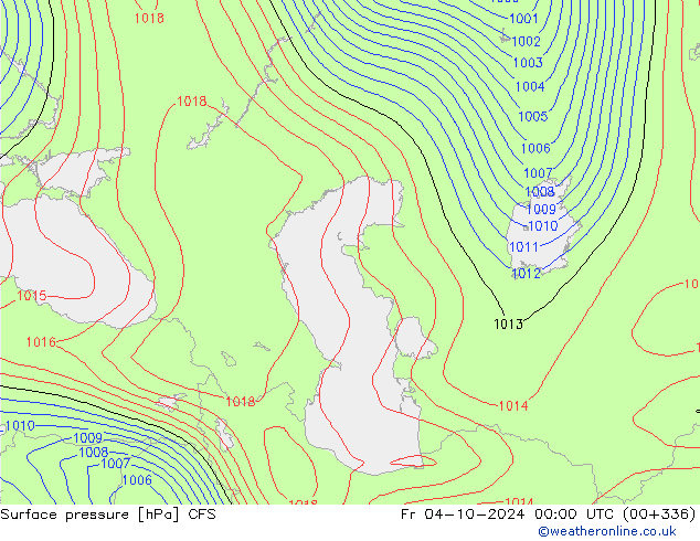 Atmosférický tlak CFS Pá 04.10.2024 00 UTC