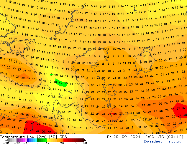 Min. Temperatura (2m) CFS pt. 20.09.2024 12 UTC