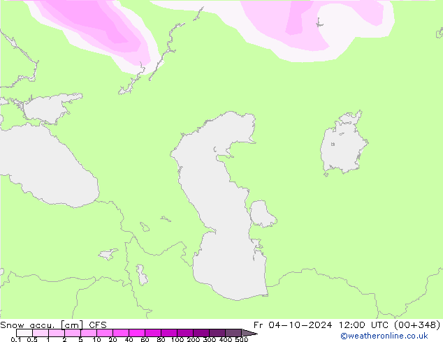 Snow accu. CFS Fr 04.10.2024 12 UTC