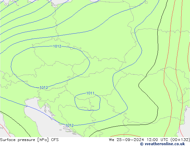 Surface pressure CFS We 25.09.2024 12 UTC