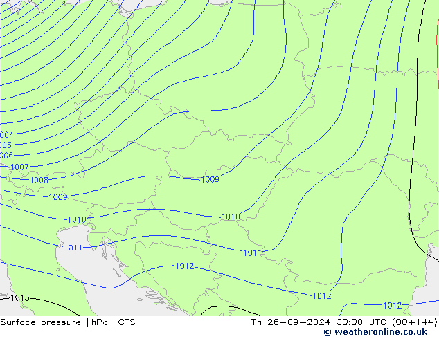 приземное давление CFS чт 26.09.2024 00 UTC