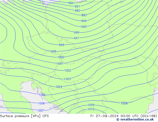 pression de l'air CFS ven 27.09.2024 00 UTC