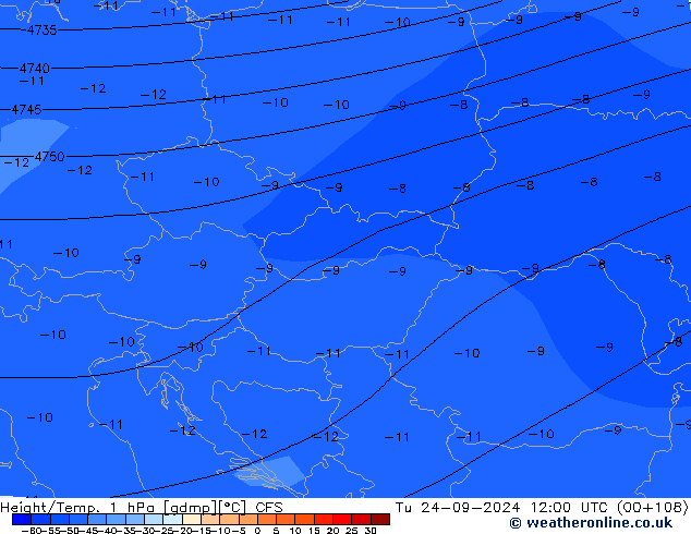 Height/Temp. 1 гПа CFS вт 24.09.2024 12 UTC