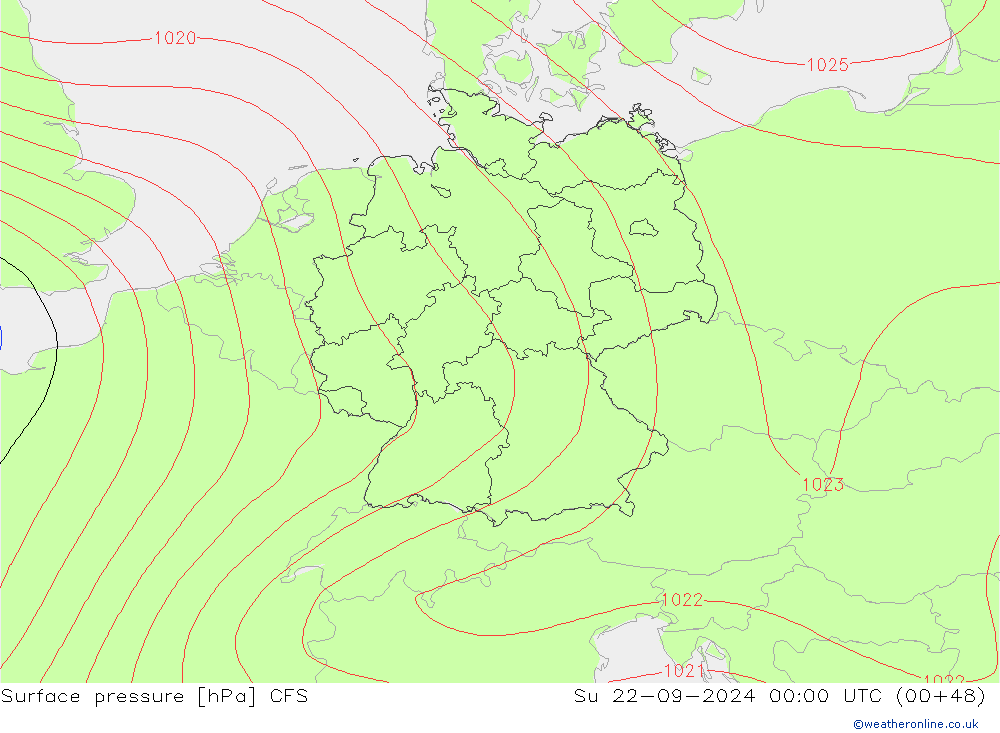 Atmosférický tlak CFS Ne 22.09.2024 00 UTC