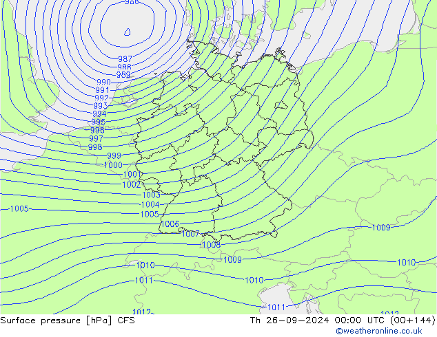 Surface pressure CFS Th 26.09.2024 00 UTC