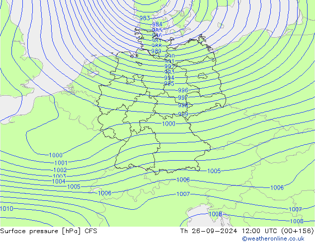 Surface pressure CFS Th 26.09.2024 12 UTC