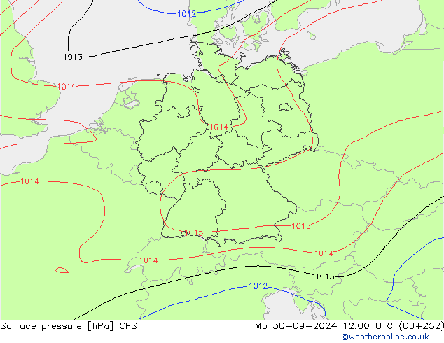 приземное давление CFS пн 30.09.2024 12 UTC