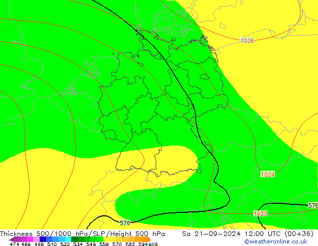 Thck 500-1000hPa CFS  21.09.2024 12 UTC