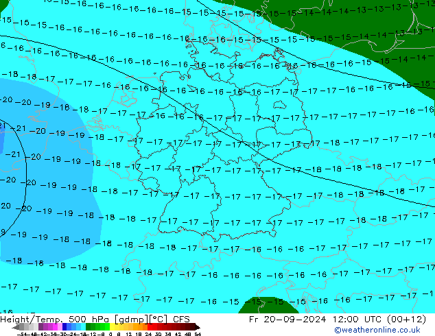 Hoogte/Temp. 500 hPa CFS vr 20.09.2024 12 UTC