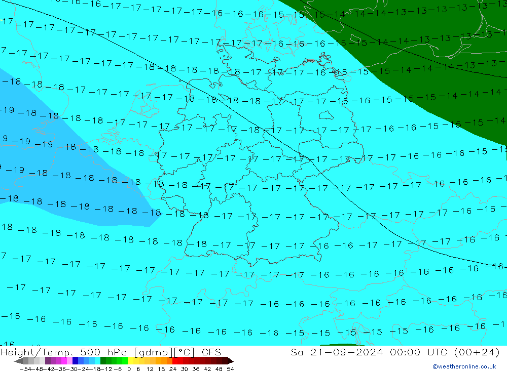 Yükseklik/Sıc. 500 hPa CFS Cts 21.09.2024 00 UTC