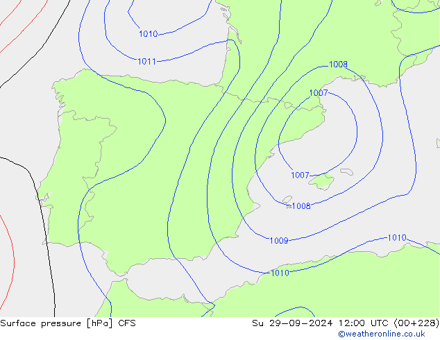 приземное давление CFS Вс 29.09.2024 12 UTC