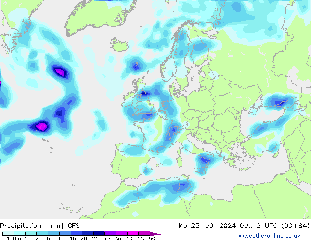 Niederschlag CFS Mo 23.09.2024 12 UTC