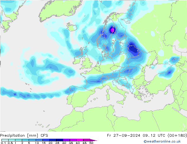 Niederschlag CFS Fr 27.09.2024 12 UTC