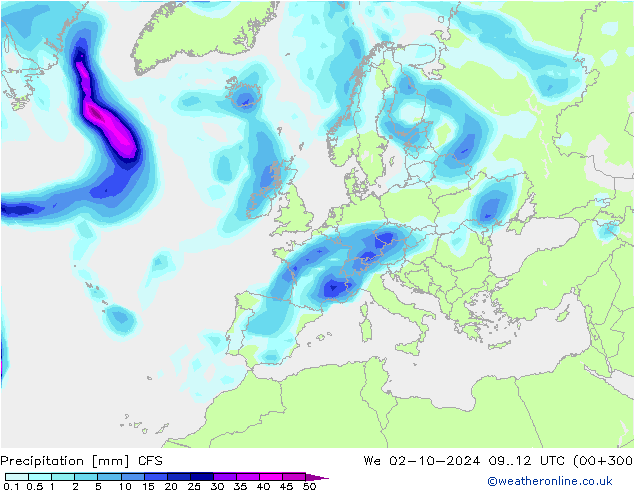 Precipitation CFS We 02.10.2024 12 UTC