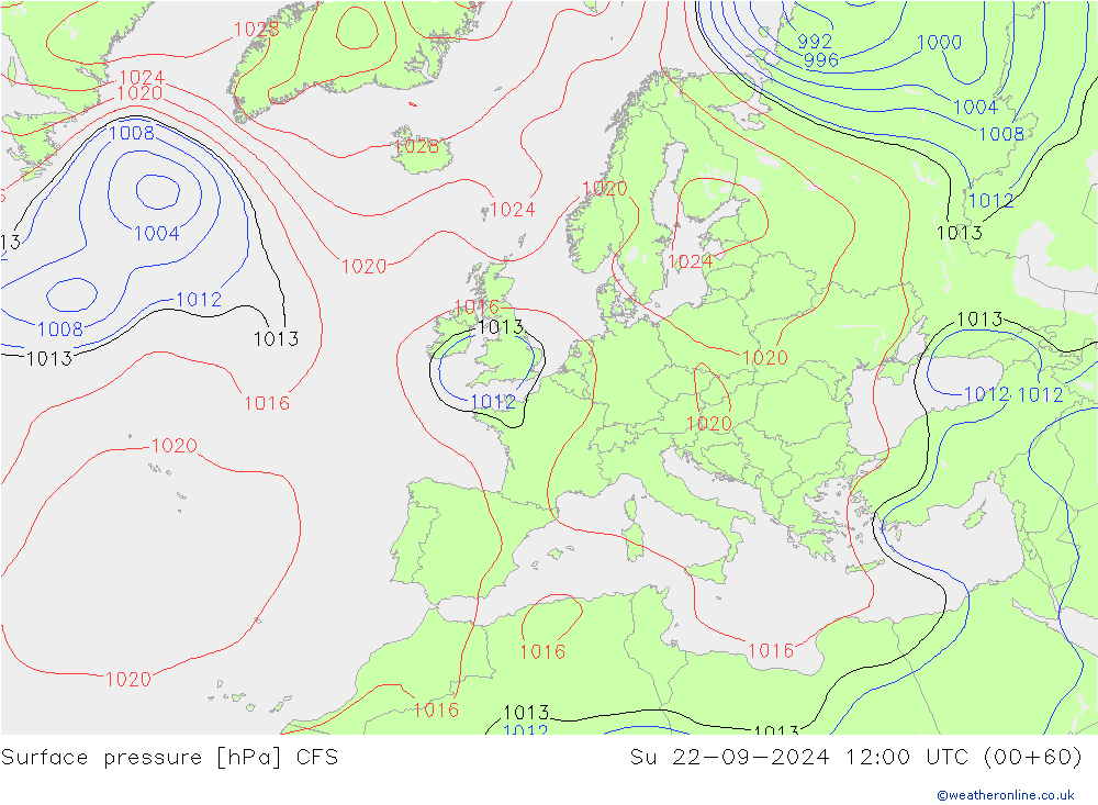 Atmosférický tlak CFS Ne 22.09.2024 12 UTC