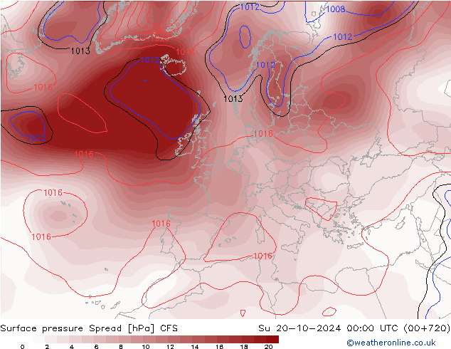 Surface pressure Spread CFS Su 20.10.2024 00 UTC