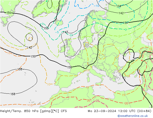 Height/Temp. 850 hPa CFS Po 23.09.2024 12 UTC