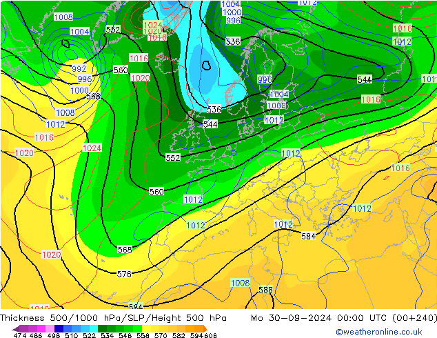 Thck 500-1000hPa CFS Mo 30.09.2024 00 UTC