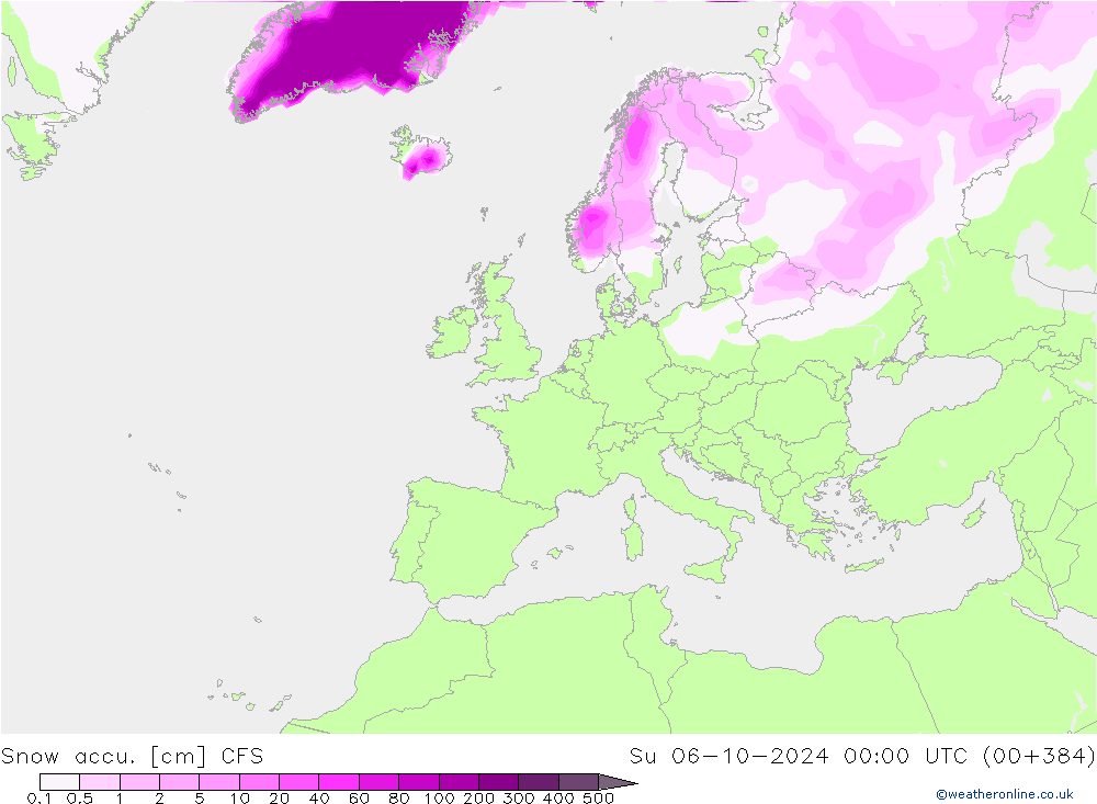 Toplam Kar CFS Paz 06.10.2024 00 UTC