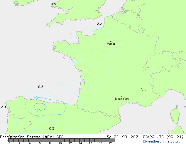 Yağış Spread CFS Cts 21.09.2024 00 UTC