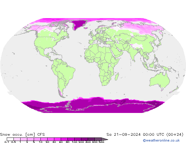 Totale sneeuw CFS za 21.09.2024 00 UTC