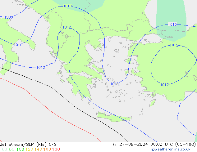 Corrente a getto CFS ven 27.09.2024 00 UTC