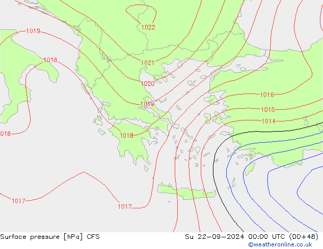 pressão do solo CFS Dom 22.09.2024 00 UTC