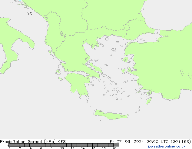 Precipitazione Spread CFS ven 27.09.2024 00 UTC