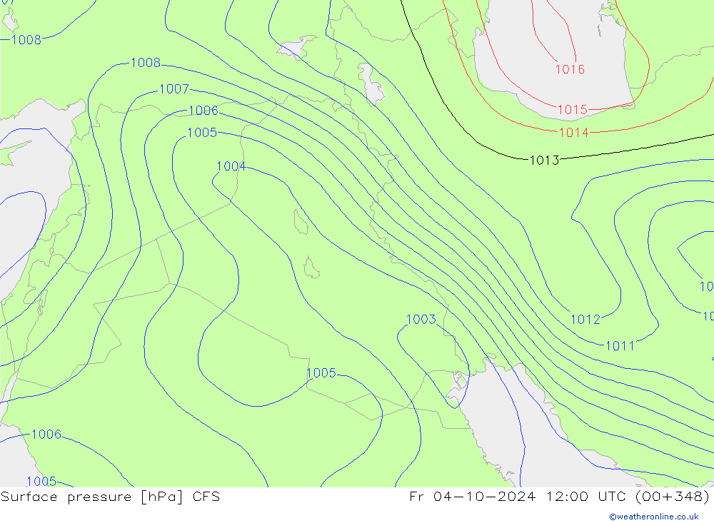 Atmosférický tlak CFS Pá 04.10.2024 12 UTC