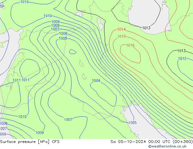 Yer basıncı CFS Cts 05.10.2024 00 UTC