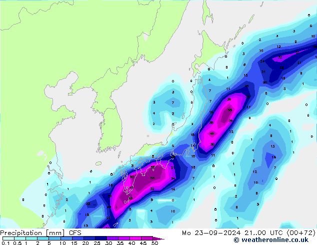 осадки CFS пн 23.09.2024 00 UTC