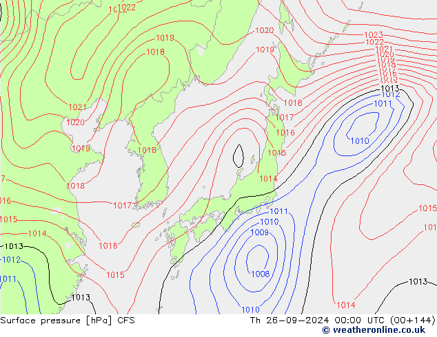 Luchtdruk (Grond) CFS do 26.09.2024 00 UTC