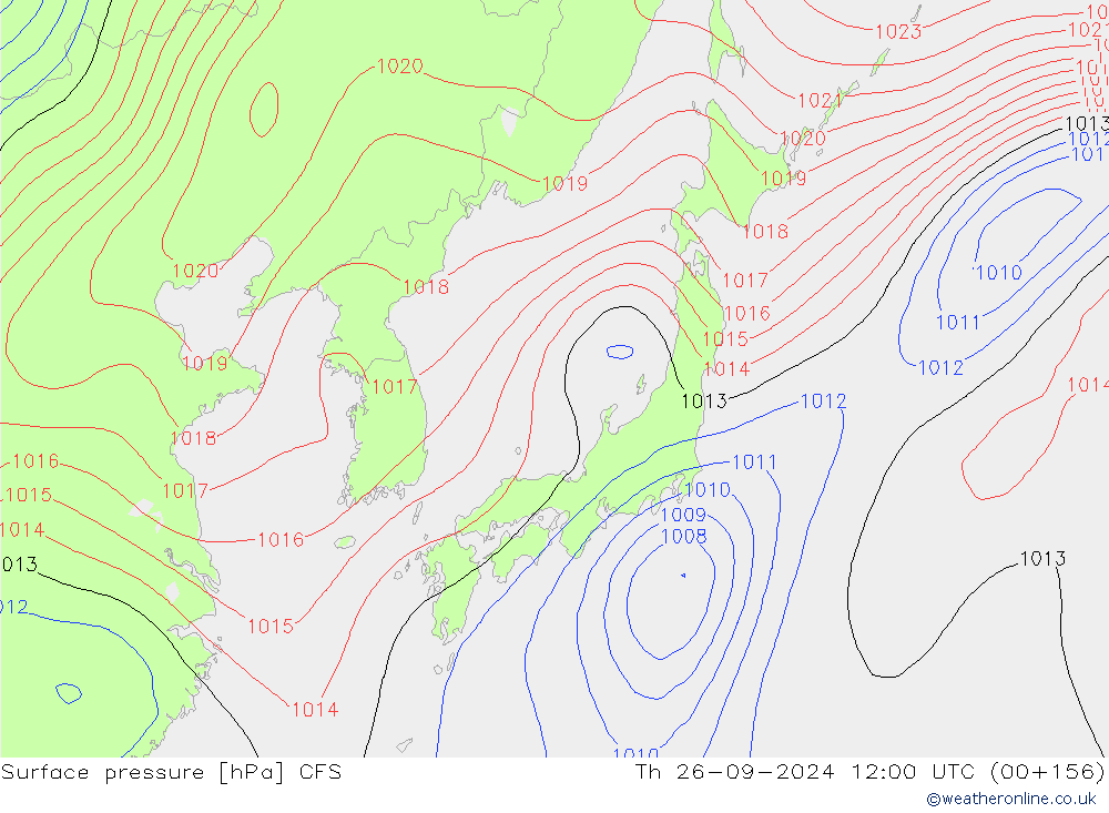 Luchtdruk (Grond) CFS do 26.09.2024 12 UTC