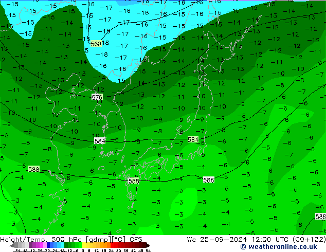 Height/Temp. 500 hPa CFS Qua 25.09.2024 12 UTC