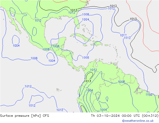 приземное давление CFS чт 03.10.2024 00 UTC