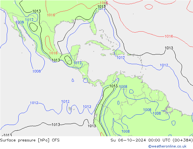 Luchtdruk (Grond) CFS zo 06.10.2024 00 UTC