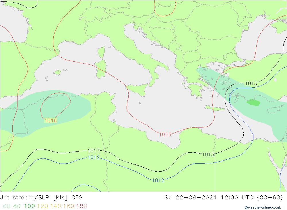 Jet stream/SLP CFS Su 22.09.2024 12 UTC