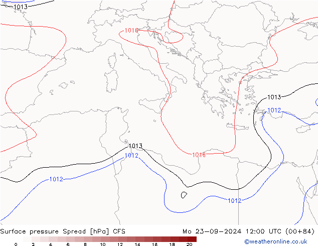 приземное давление Spread CFS пн 23.09.2024 12 UTC