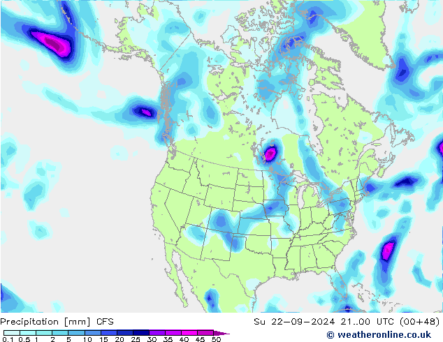 Neerslag CFS zo 22.09.2024 00 UTC