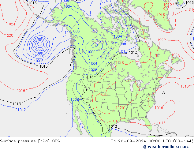 Surface pressure CFS Th 26.09.2024 00 UTC