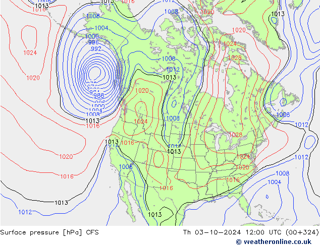 Luchtdruk (Grond) CFS do 03.10.2024 12 UTC