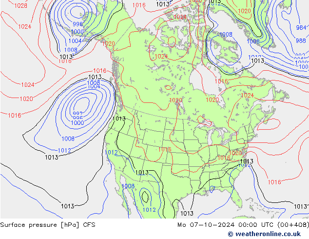 Surface pressure CFS Mo 07.10.2024 00 UTC