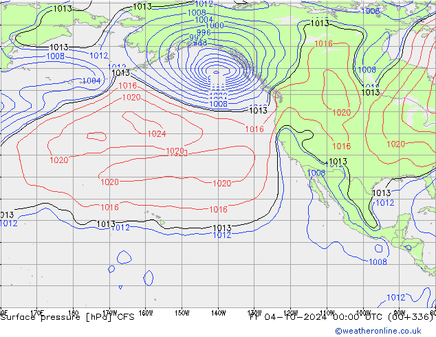 приземное давление CFS пт 04.10.2024 00 UTC