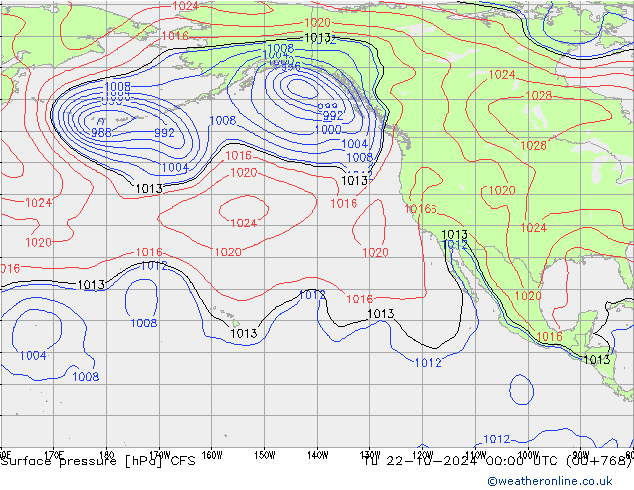 Atmosférický tlak CFS Út 22.10.2024 00 UTC