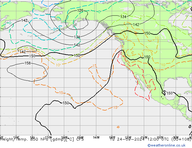 Height/Temp. 850 hPa CFS Di 24.09.2024 12 UTC