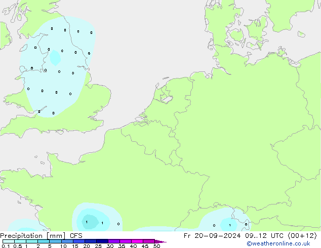 Srážky CFS Pá 20.09.2024 12 UTC