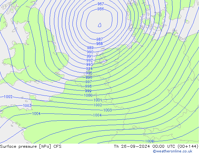 Surface pressure CFS Th 26.09.2024 00 UTC