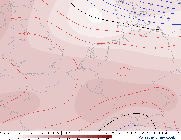 Surface pressure Spread CFS Su 29.09.2024 12 UTC