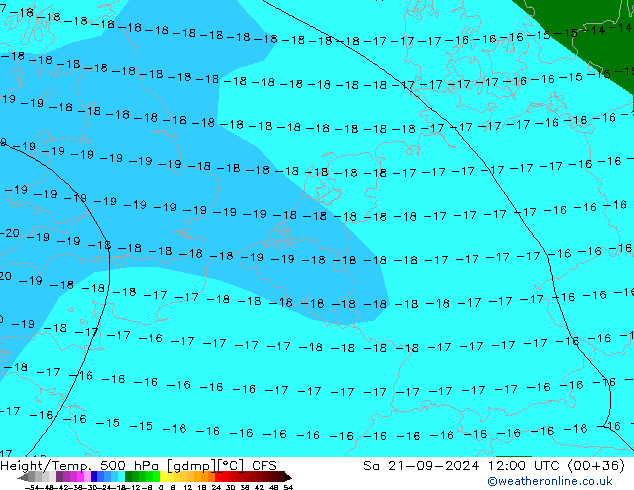 Height/Temp. 500 hPa CFS  21.09.2024 12 UTC